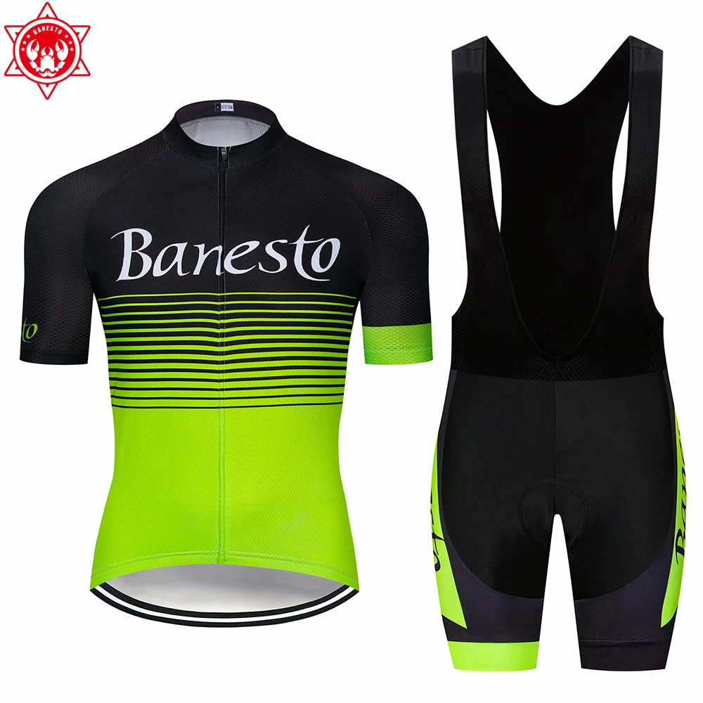 

2018 Banesto Cycling Jersey Maillot Ciclismo Short Sleeve and Cycling bib Shorts Cycling Kits Strap cycle jerseys Ciclismo