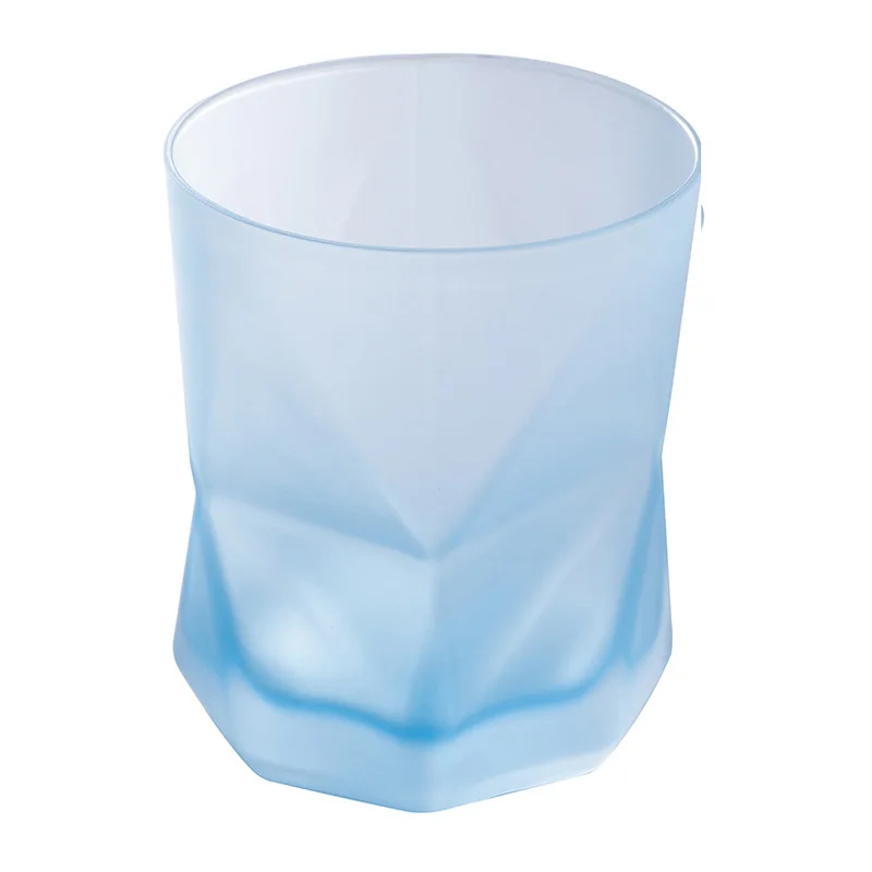 Креативная Геометрическая цветная стеклянная кружка, стекло для виски, анти-нагрев, матовая чашка, стеклянная посуда, стеклянные чашки для напитков, стеклянная планка, поставка - Цвет: blue