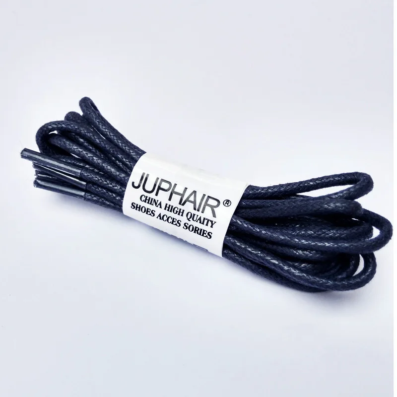 JUP1-12 Pair Dark Blue Rounds Cotton Sports Unisex Sneaker Martin Boot Strap Strings Leather Shoelaces Waxed Shoes Laces Casual 