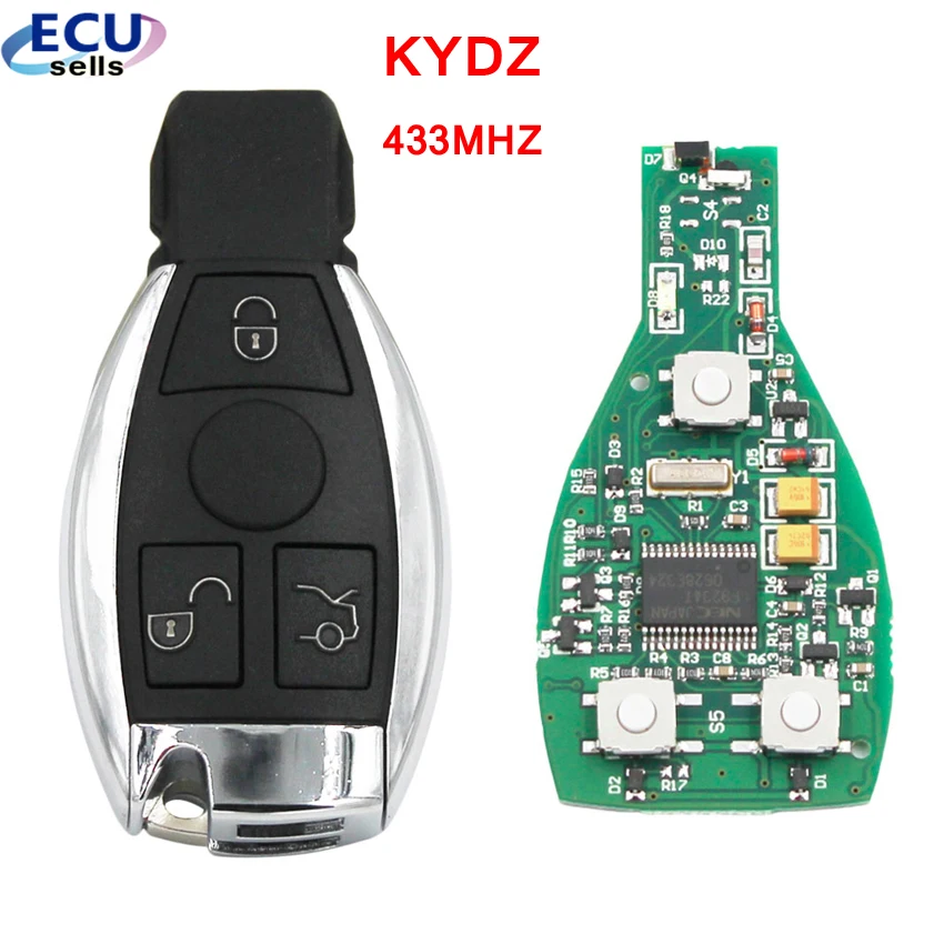 

Smart Key 3 Buttons 433MHz for Mercedes Benz Auto Remote Key Support NEC And BGA 2000+ Year