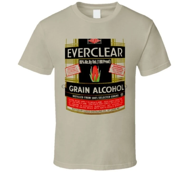 Everclear зерно алкогольные напитки футболка | Мужская одежда