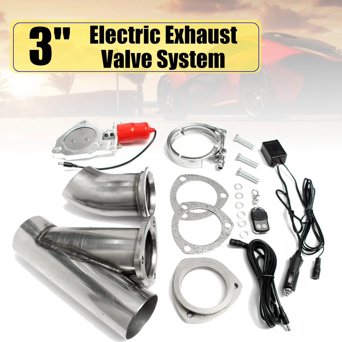 3 &quotЭлектрический Выпускной клапан Catback Downpipe System Kit удаленный Интеллектуальный E