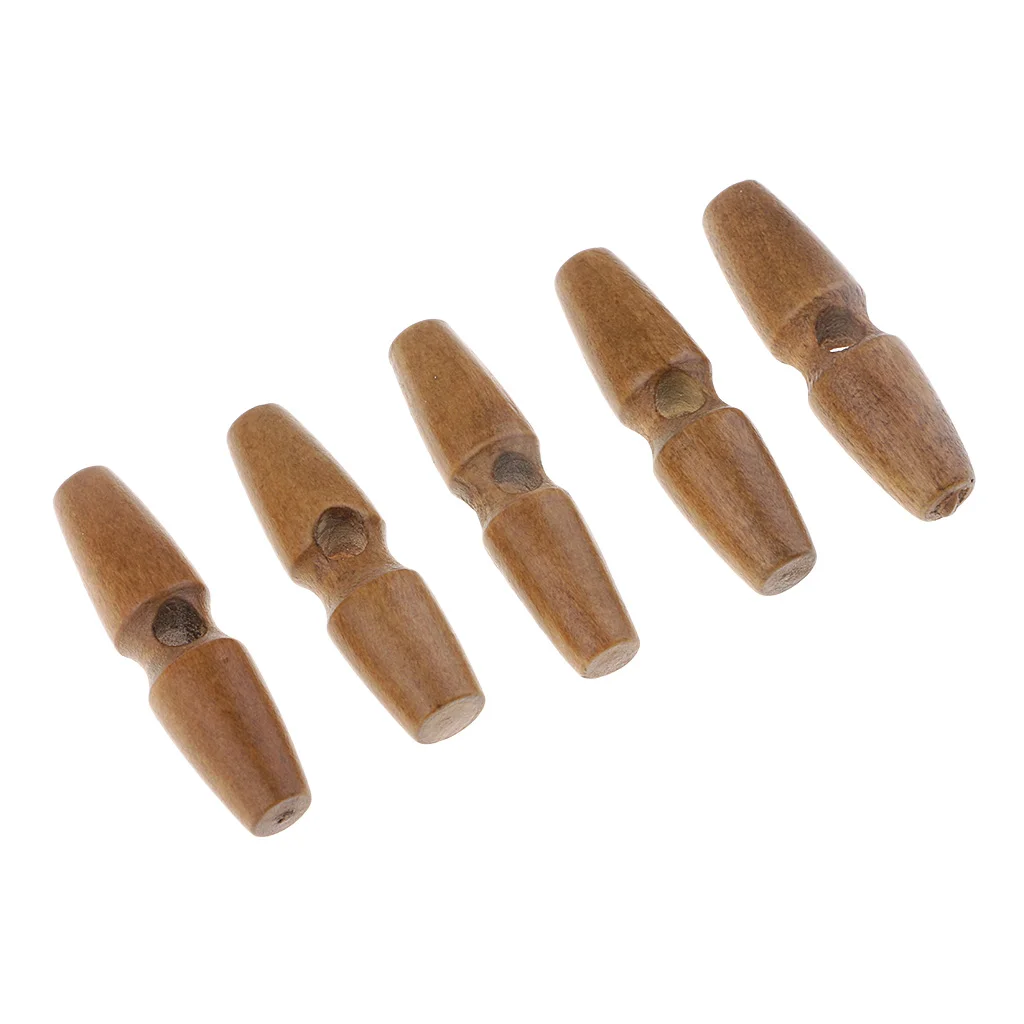 20Pcs Wooden Toggle Buttons for Duffle Coat Sewing, Crafts, Jewelery Making