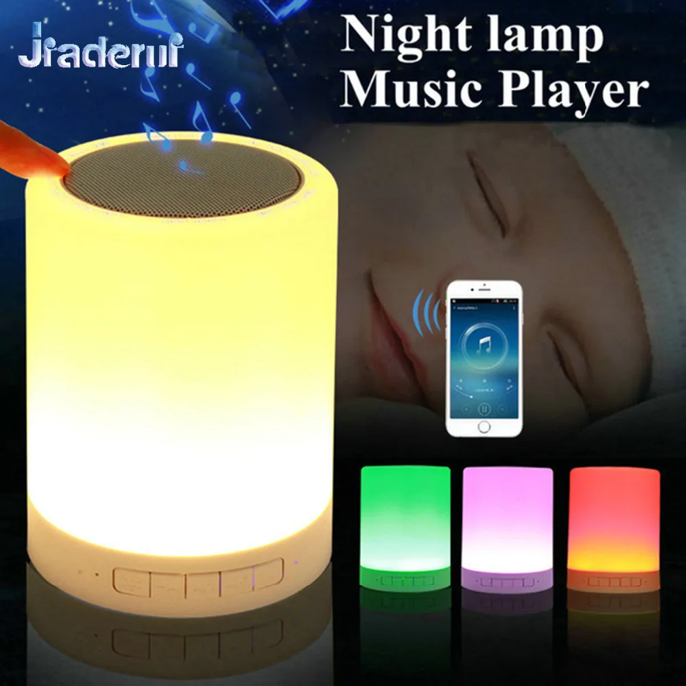 

Jiaderui LED Baby Night Light USB Touch Sensor with Smart Bluetooth Speaker Dimmable Color Table Bedside Lamp Kids Children Gift