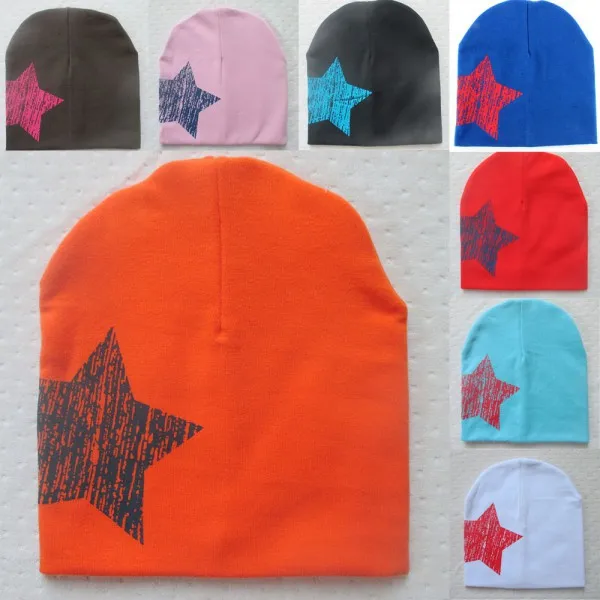 Hot Baby Kid Toddler Cute Stars Printed Hat Soft Warm Cotton Girl Boy Beanie Cap baby kid girl boy toddler animal print beanie cap newborn cotton soft hat