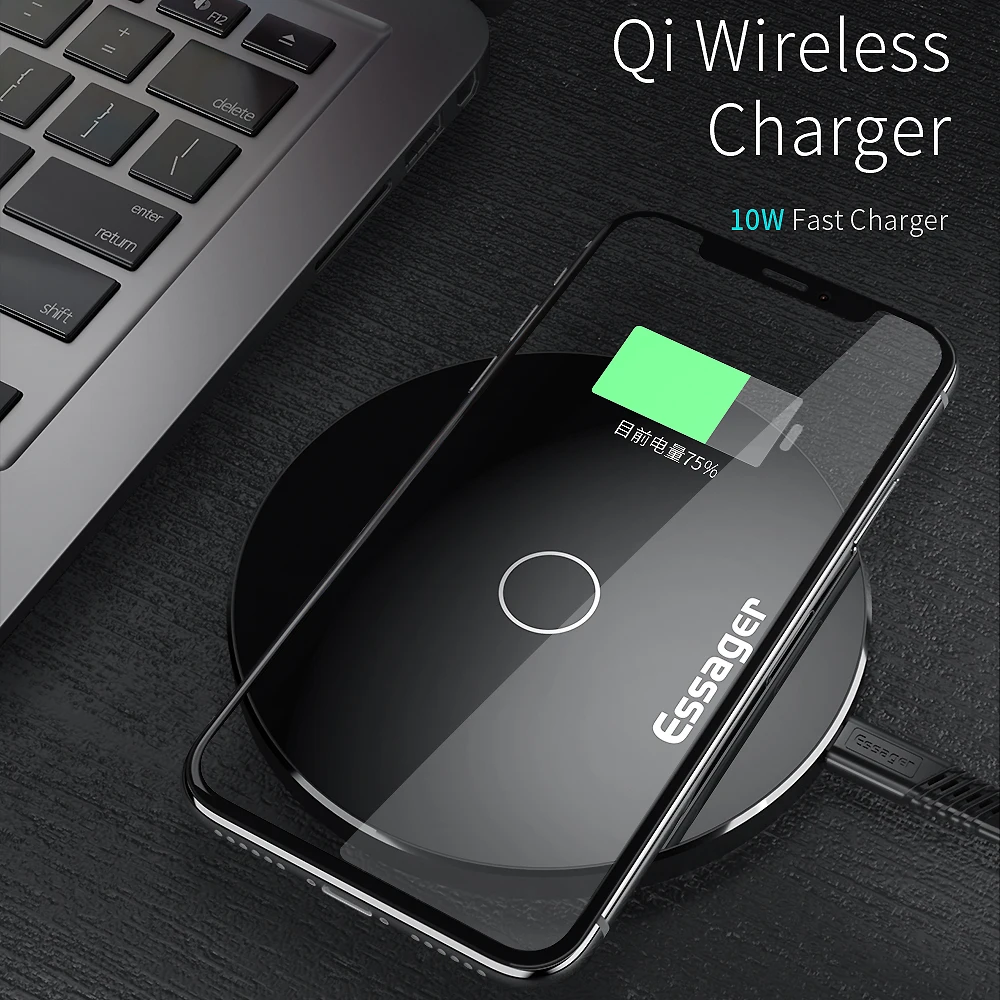  Essager QI Drahtlose Ladegerät für iPhone Xs Xiao mi mi 9 10W Schnelle Wirless Wireless Charging Pa