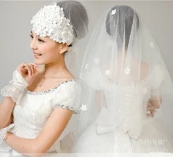New Arrival Tulle Bridal Veil with Handmade Flower Lace  Vintage Wedding Veils Wedding Accessories 2020