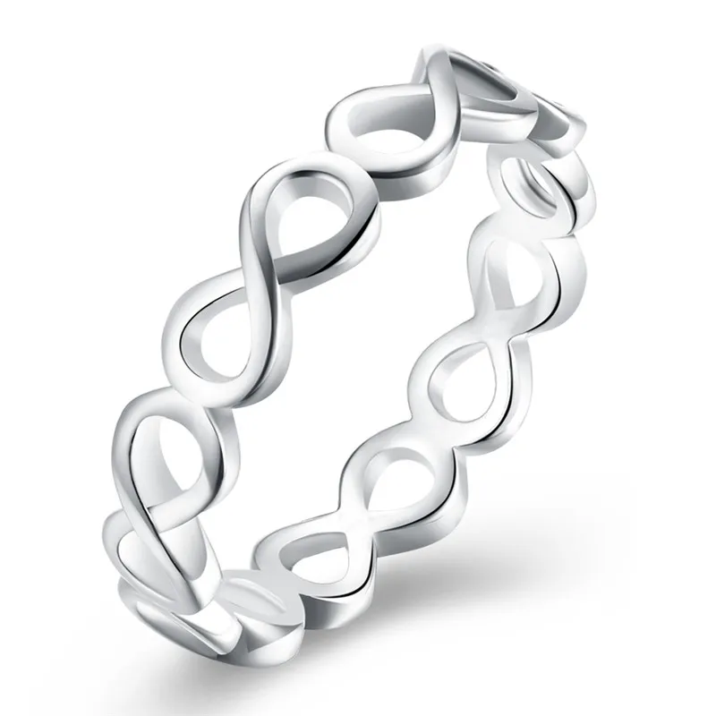 Modyle новое кольцо бесконечности для женщин серебряного цвета свадебные украшения - Цвет основного камня: Белый
