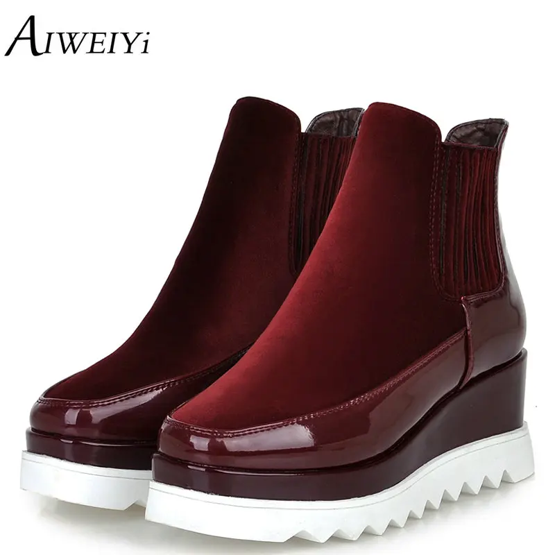mid calf boots with wedge heel