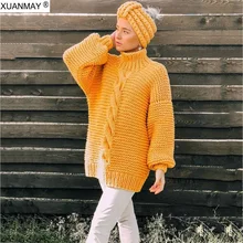 Женский свитер на заказ свитер ручной вязки элегантный женский кардиган ручной вязки длинный пуловер, свитер толстый женский удлиненный свитер