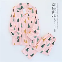 Модные женские пижамные комплекты из хлопка с принтом, топ для сна и штаны, ночная рубашка для девочек, одежда для сна, домашняя пижама