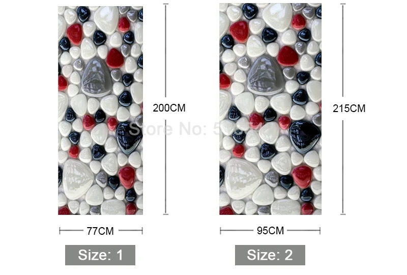 ПВХ водонепроницаемый самоклеющиеся камни Ванная Комната Дверь наклейка современный DIY булыжник гостиная кухня двери наклейки на стене обои