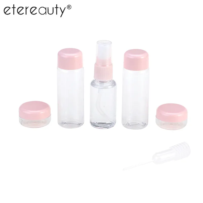 ETEREAUTY 7pcs Travel Bottle Set Toiletries Liquid Containers Leak Proof Cosmetic Makeup Holder