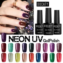Docaty неоновый блеск 8 мл УФ-гель для ногтей Полупостоянный лак Shilak Soak Off Гибридный Гель-лак Лаки(China)