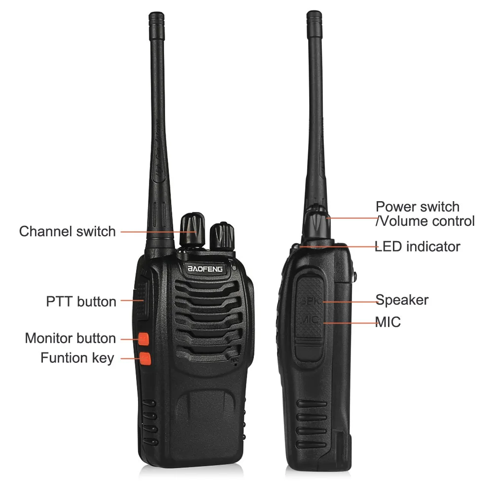 2х Baofeng BF-888S UHF 400-470 МГц 5 Вт CTCSS двухсторонняя ветчина радио 16CH портативная рация bf 888s портативная ручная CB станция домофон