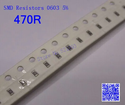 Chip Resistors 0603 470 ohm 470R 5% SMD Resistors 1/10W 500PCS/LOT|smd ...