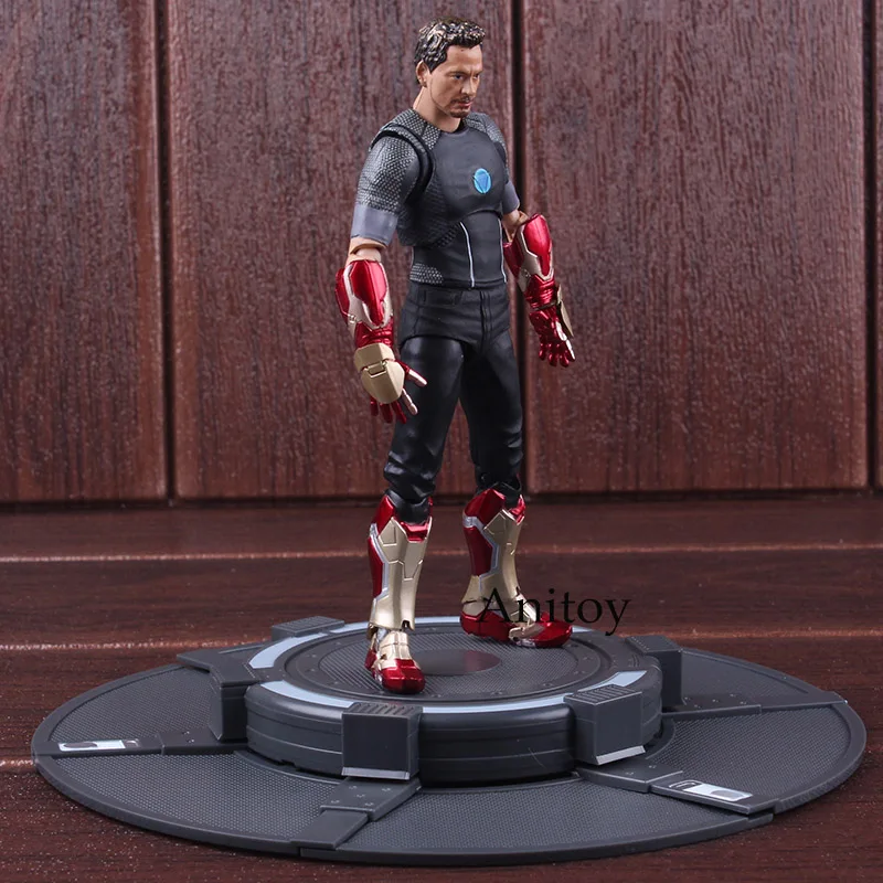 СВЧ фигурка Marvel Железный человек Тони Старк с мощной сцены Тони ПВХ Железный человек Коллекционные Фигурки Модель игрушки