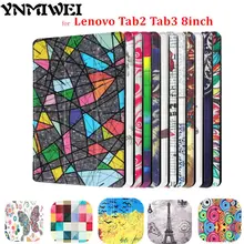 YNMIWEI Tab3 8 дюймов TaB3 850M 850F чехол для планшета lenovo Tab 2 A8-50 A8-50F A8-50LC кожаный чехол цветной Полный Печатный магнит