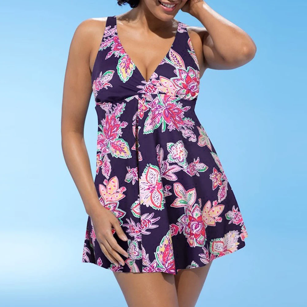 

2019 Bikini Women Swimwear Two Piece Women Push-up Swim Dress Floral Printed Bathing Suit maillot de bain femme biquini