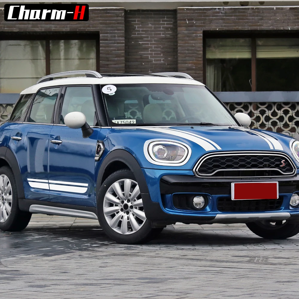 سيارة التصميم هود بونيه غطاء صائق الجانب تنورة سباق المشارب الخلفية جذع ملصقات ل ميني كوبر مواطنه f60 (دون all4)