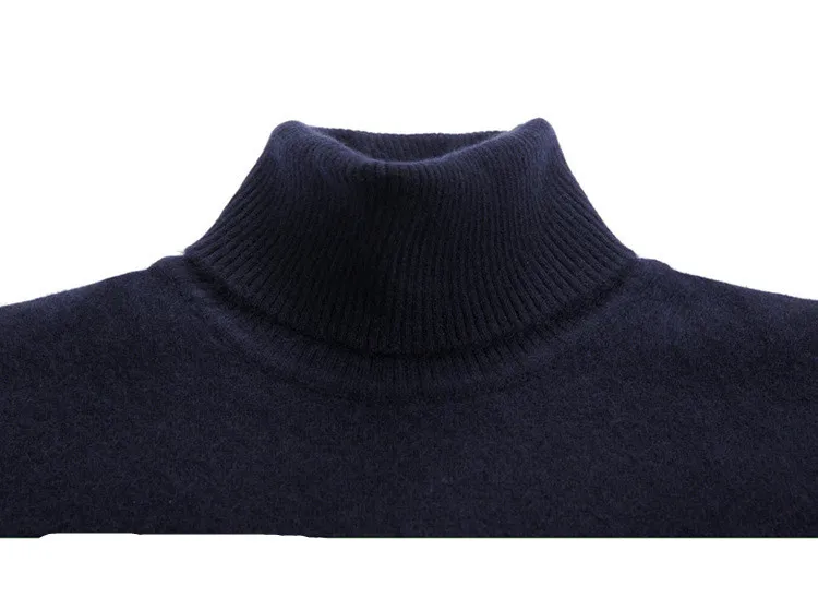 Brand Men's Cashmere Sweater 2019 New High Collar Men's Sweater Solid Color Velvet Long-Sleeved Winter Shirt Sweater (11)