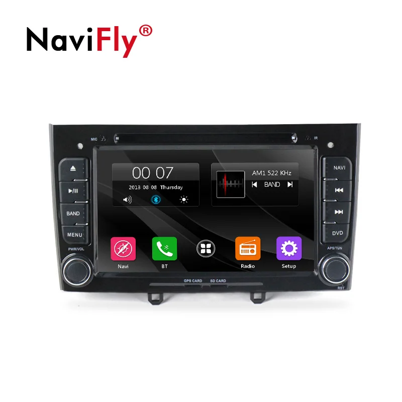 

NaviFly Windows ce6.0 2din Car GPS radio stereo for Peugeot 308 408 Car dvd multimedia player with steering wheel control BT RDS
