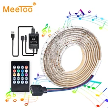 Ensemble de bandes RGB USB, 5v dc, SMD 2835, contrôleur de musique, capteur de son, ruban Flexible, rétro-éclairage pour ordinateur, TV
