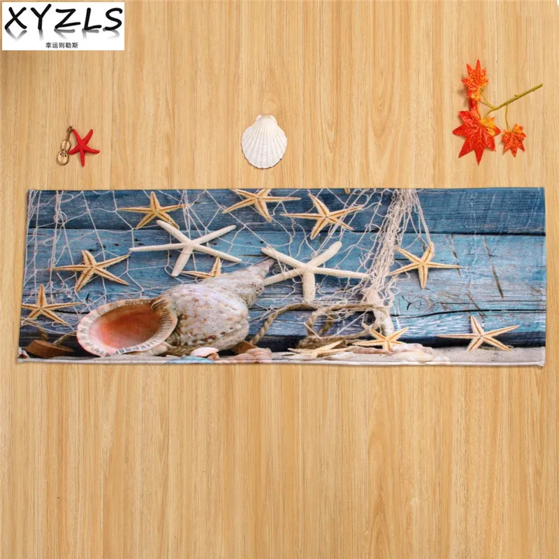 

XYZLS New Starfish Conch Mermaid Rectangular Kitchen Mat Rugs Nonslip Floor Mats Carpet for Bedrooms Kitchen Porch Throw Rugs