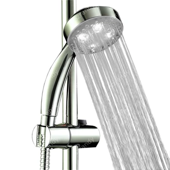 

LED Shower head Hand Held square Automatic White color Shower Water Saving temperature Bathroom Accessories