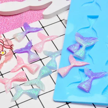 

Doreen Box Fashion Silicone Resin Mold For Jewelry Making Mermaid Blue Colors Equipments 25cm(9 7/8") x 20cm(7 7/8"), 1 Piece