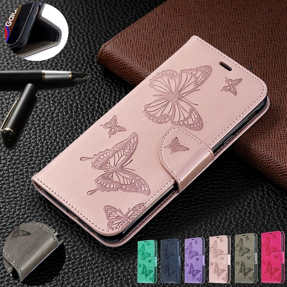 

S9 S10 Plus 3D Butterfly Case for Samsung S10 S10E Case Retro Solid Color Mobile Phone Case for etui Samsung Galaxy S9 S10+ Case