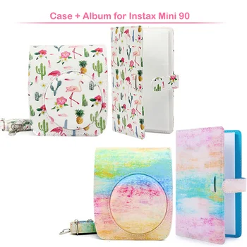 

Brand Quality PU Leather Case Bag with Shoulder Strap + 96 Pockets Photo Album for Fujifilm Instax Mini 90 Instant Film Camera