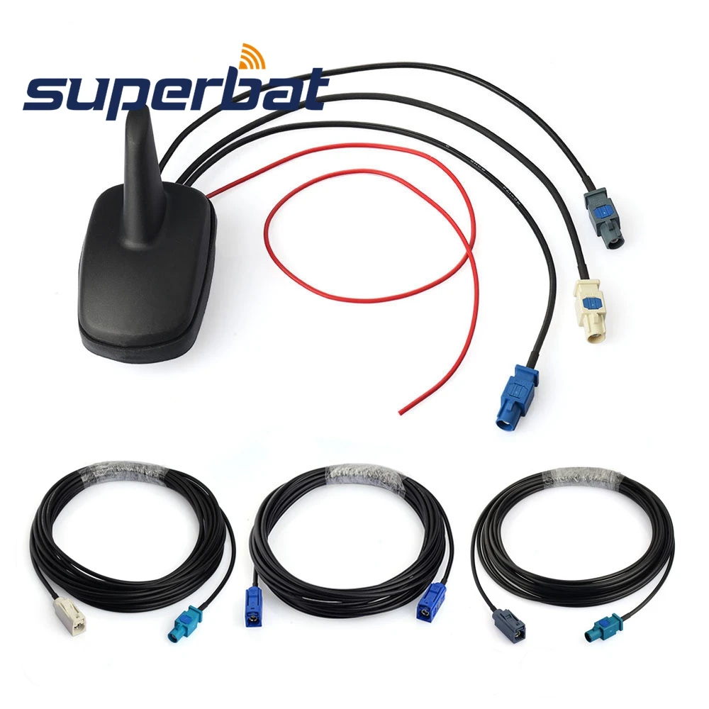 Superbat DAB/DAB+/GPS/FM Car Digital Radio Amplified Aerial Roof Mount Aerial and Fakra Aerial