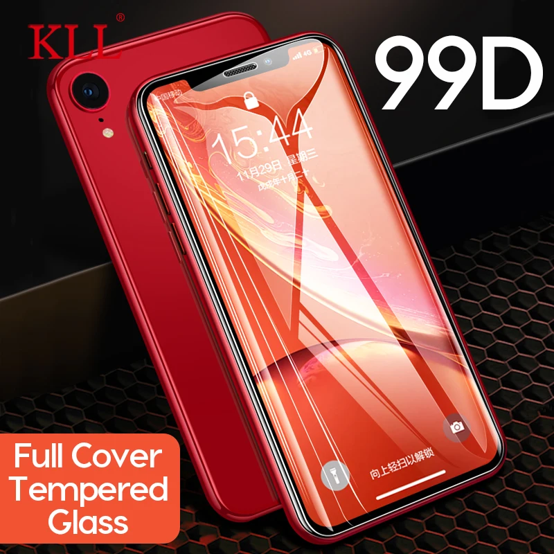 Закаленное стекло 99D с изогнутыми краями и полным покрытием для iPhone XS MAX X XR
