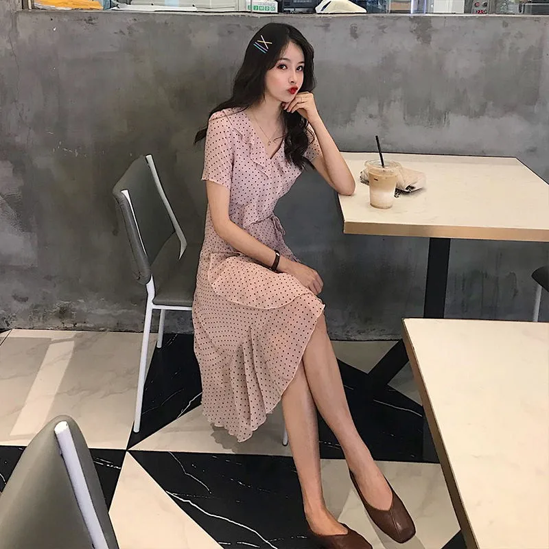 Женское платье в стиле ретро Ins Kawaii Ulzzang милое летнее офисное пляжное женское панк