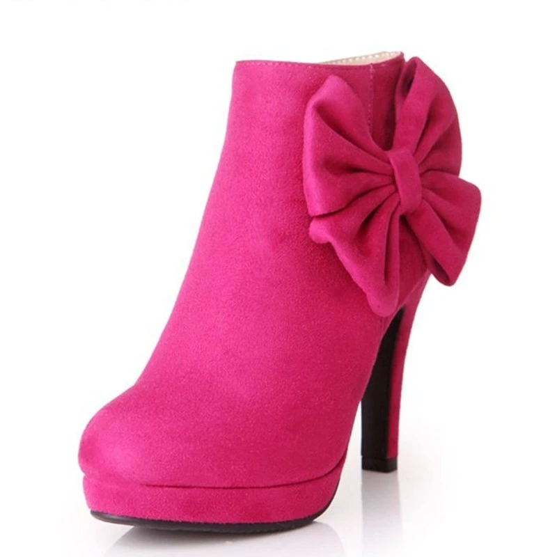 2015 new autumn winter ankle boots flower platform high heels riding ...
