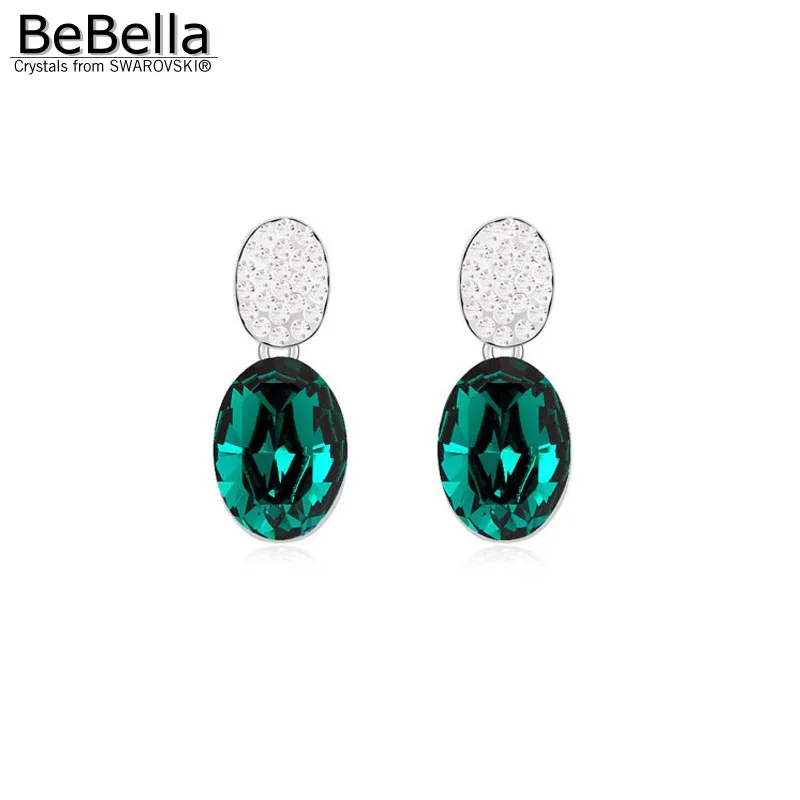 

BeBella oval crystal drop earrings made with Crystals from Swarovski fashion crystal jewelry for women girl Christmas gift 2018