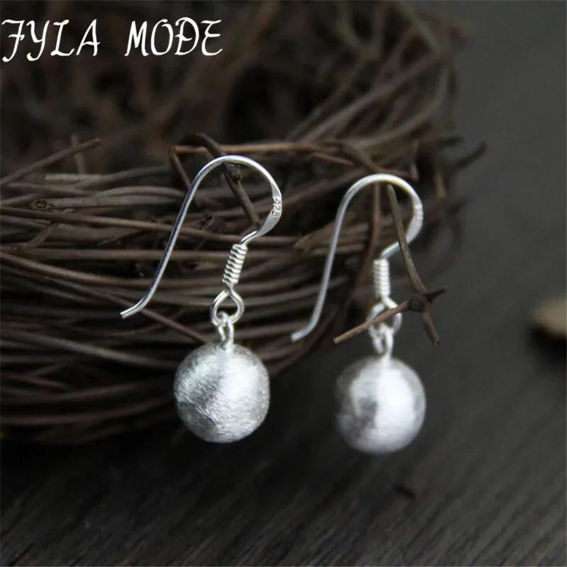 Fyla Mode New Design Dangle Earring Fashion 925 Thai Silver 8.30mm Round Ball Earrings For Women High Quality 2.4G | Украшения и
