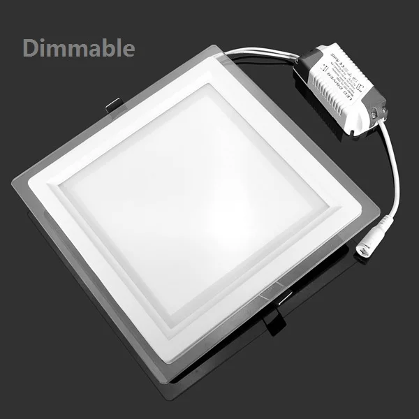Dimmable 6W 9W 12W 18W LED Panel Downlight Square /Round Glass Lights Ceiling Recessed Lamps AC85-265V + Driver | Лампы и освещение