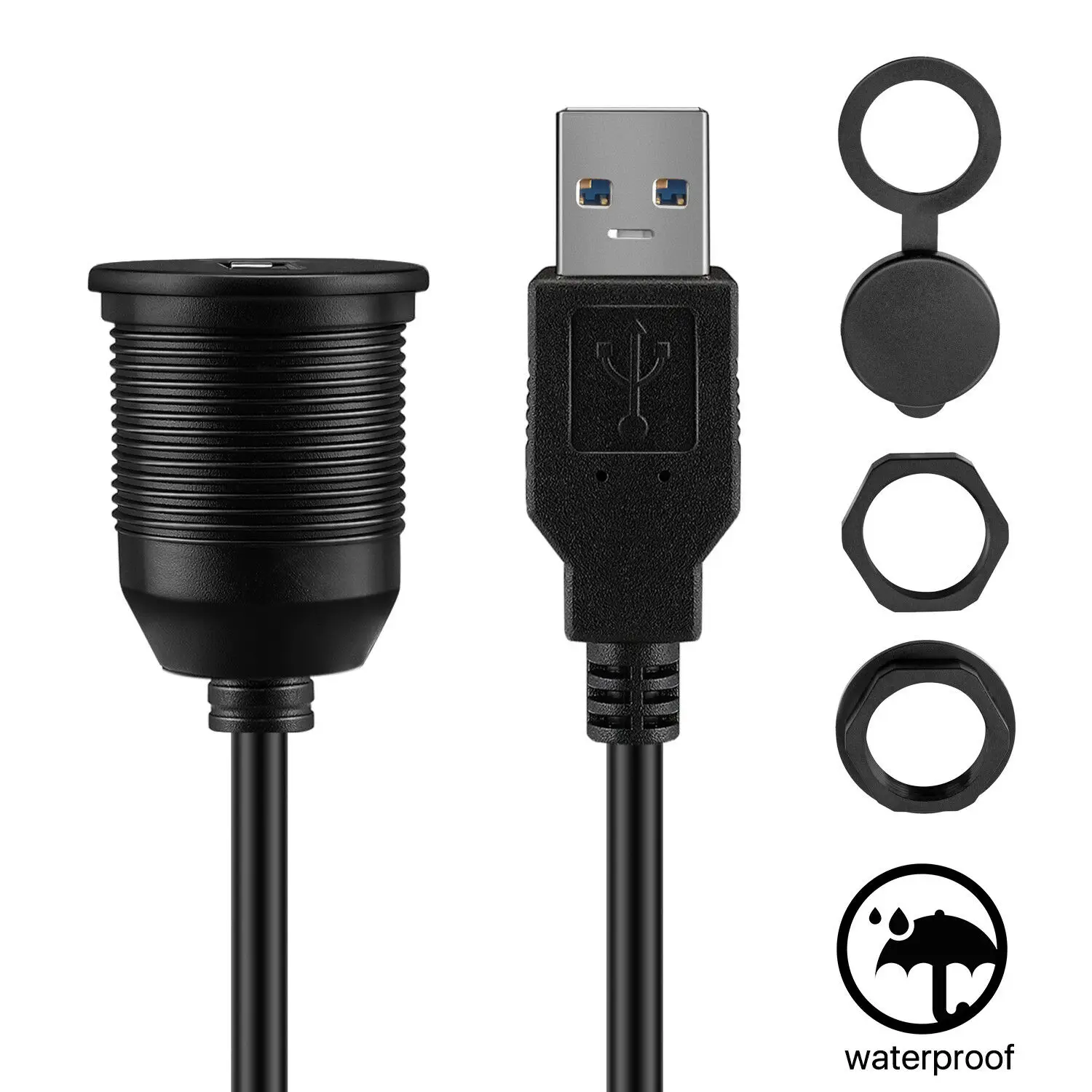 USB 3,0 кабель для скрытого монтажа-панель приборной панели Dash Mount 1 порт USB гнездовой разъем для автомобиля Грузовик Прицеп Лодка мото