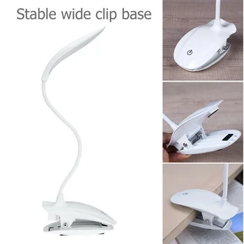 

LED Desk Lamp Clamp Gooseneck Clip Light Portable Lightweight for Reading Study Room JDH99