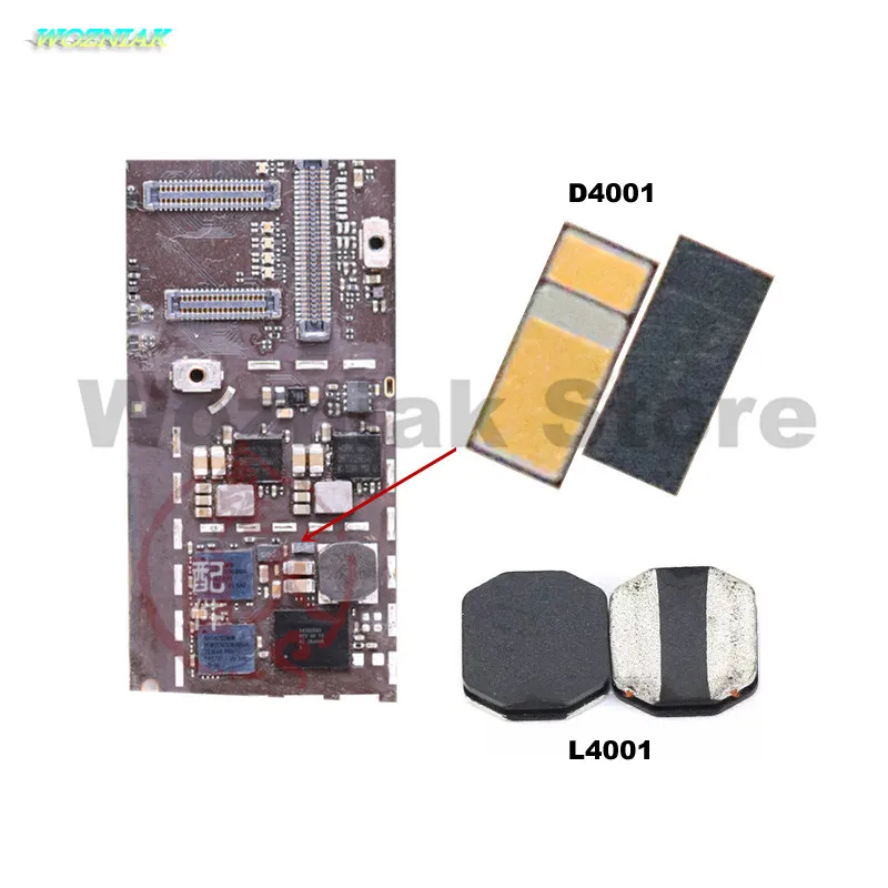 

Wozniak 5pair/10pcs For iPad6 ipad Air2 L4001 Backlight coil inductor Big capacitor D4001 Light control Glass Booster diode