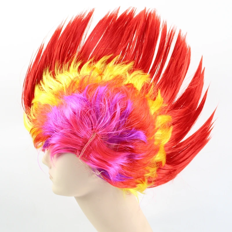 Радость и красоты взрослых и детей 25 см Радуга Mohawk волосы парик Петух костюм панк-рок Хэллоуин вечерние парики
