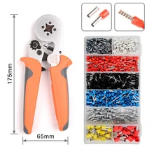 HSC8 6-4 Terminal Crimping Pliers Crimper Ferrule crimping tool Plier Set with 1200 Terminals Kit for Cable End-Sleeves Ferrules HSC8 6-4 Terminal Crimping Pliers Crimper Ferrule crimping tool Plier Set with 1200 Terminals Kit for Cable End-Sleeves Ferrules