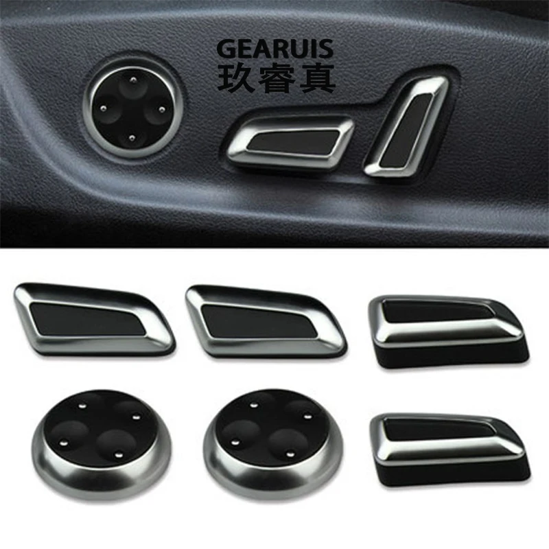 

Car styling Interior Auto Seat adjustment button switch Cover trim decorative for Audi A4 B8 A6 C6 C7 A5 A7 Q5 Q3 Accessories