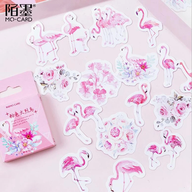 

45 Pcs/set Kawaii Flamingo Stickers Cute ullet Journal Stickers Planner DIY Scrapbooking Sticker Kawaii Stationery