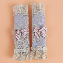 1 пара пасторального стиля кружева лук дверь холодильника Стенд Ручка Чехлы на ручки холодильника декоративные кухонные Чехлы для дверных ручек