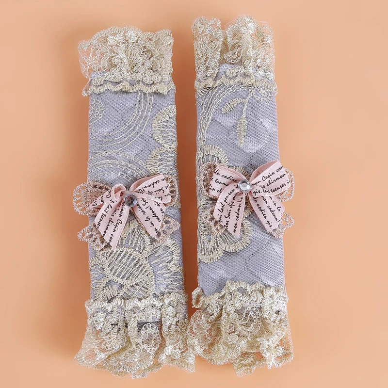 1Pair Pastoral Style Lace Bow Fridge Door Stand Handle Covers