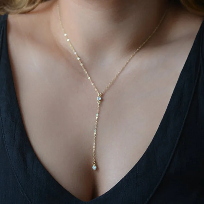 

Europe and the United States popular jewelry gifts Necklace New fashion trendy necklace CZ delicate gold pendant necklace