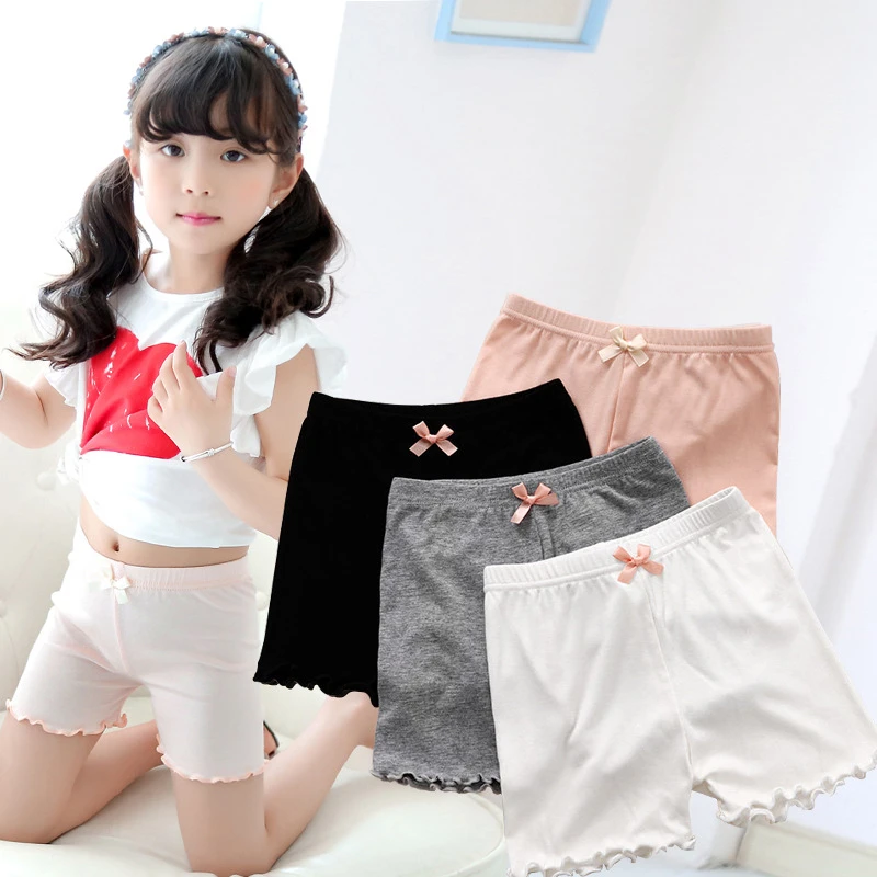 Pantalones cortos de para niñas, ropa interior de seguridad Modal, con lazo rosa, 11 años|Pantalones cortos| - AliExpress